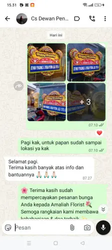 Testimonial Papan Bunga Pernikahan keusik